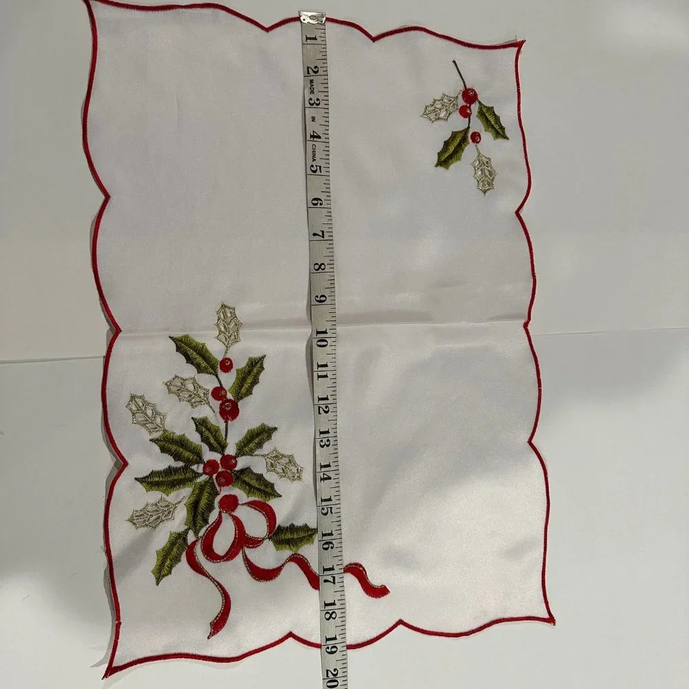 Set of 2 Christmas Silk Embroider‎ Placemat.